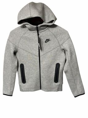 Nike Youth Light Gray Full-Zip Hooded Sweatshirt